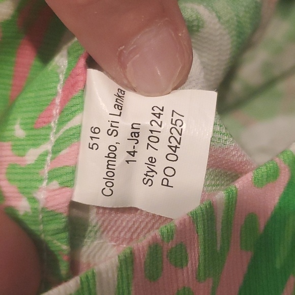 RARE Lilly Pulitzer Green Pink Floral Print Lace Trim Liza Shorts 701242 Size 0 - Picture 5 of 6